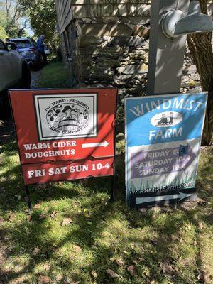 Signs by the street parking