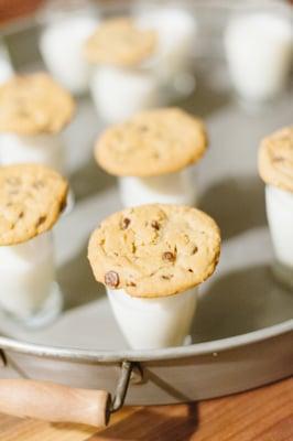 I loved this idea! After the dancing began, Deena brought out mlik and cookies and the guests loved it :)