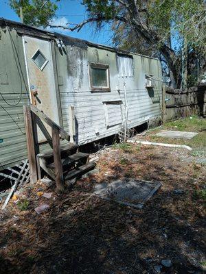 This is the back side of the trailer where they move me in at