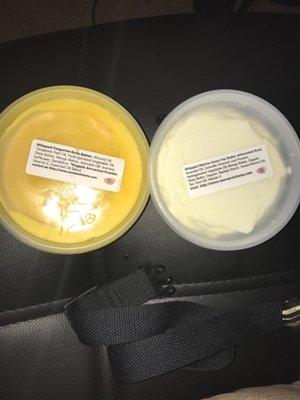 Whipped tangerine and green tea butter that you can use on your body