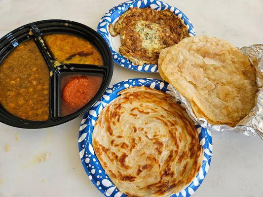 Halwa poori chholay and anda paratha