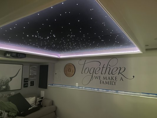 Starfield ceiling after installation.