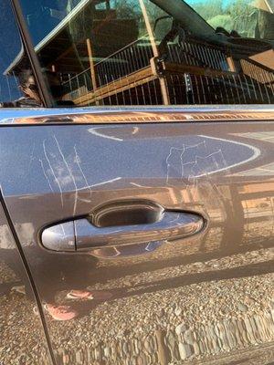 Ponderosa dogs scratched my car door