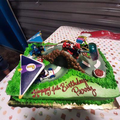 My son asked for a Mario Cart themed birthday!! Nikki did a amazing job on his cake.