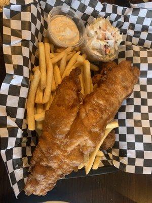 Haddock and chips in Shinerbock batter!