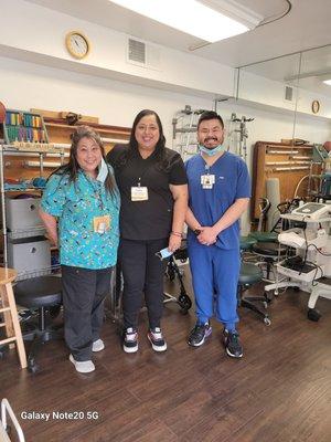 Just a couple of the physical therapy staff, Julie, Sandra, and Andrew. They got me walking.