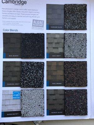 More selections of shingles