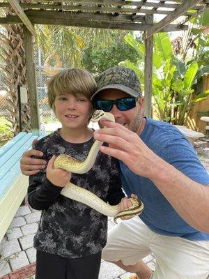 They let my son hold a snake, it made his world!!! Thank you :), what a great fathers day