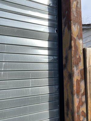 Damaged garage door