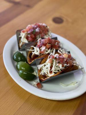 Our Happy Hour Shrimp Taquitos