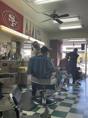 Tony cutting my son's hair. Enjoyed how he was treated and how great his hair looks.