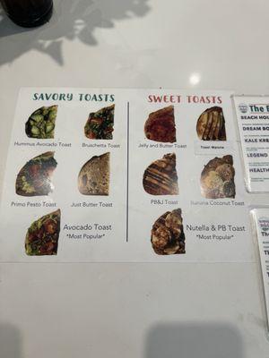 Sweet and Savory Toast Options