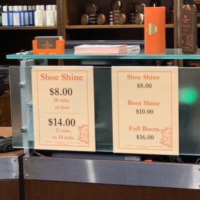 Rates for a shine