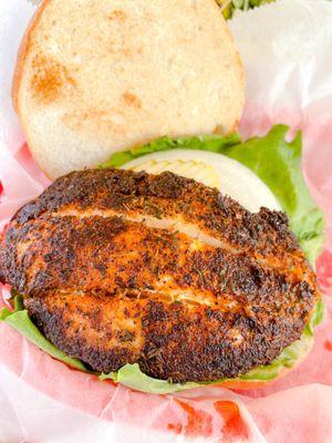 Blackened file fish sandwich