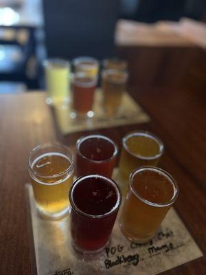 Two flights of ciders