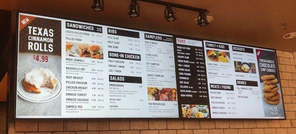 Menu board, circa Oct 2022.