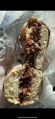 French toast bagel with Nutella cream cheese