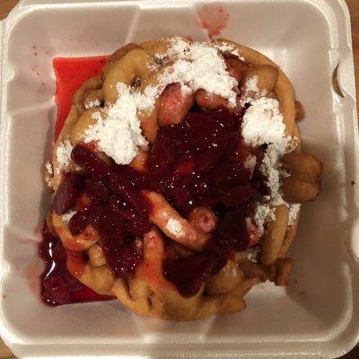 Yep, that's a regular takeout sized box. Funnel cake for days!