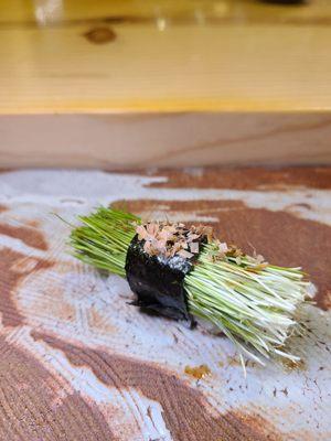 Omakase- Menegi- Japanese Chives w/ Miso, Soy and Bonito