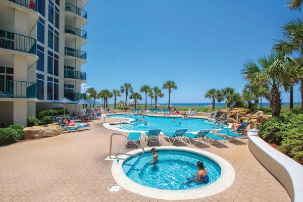 Jade East Towers in the heart of Destin features Gulf-front pool, hot tub, fitness center & direct beach access