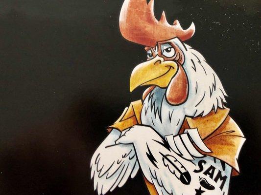 Their mascot looks like Foghorn Leghorn in a high school production of "Grease."