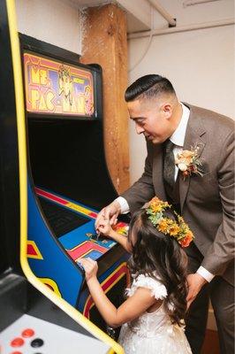 Groom Suite with vintage arcade games