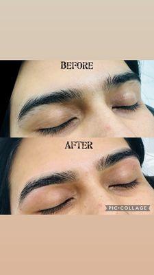 Before and after pictures eyebrow threading.