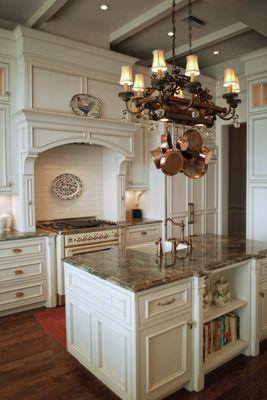 Large traditional kitchen with two large islands