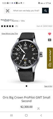 sir do you carry this brand of oris propilot? call me 1 707 398 6107   Joe Agustin