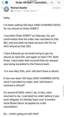 3 months later, still no refund