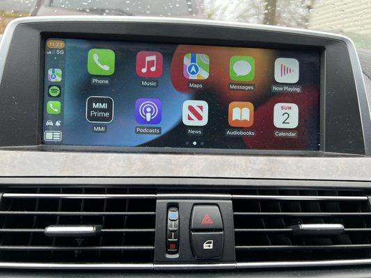 Installed MMI CarPlay module that uses legacy iDrive system from BimmerTech in 2012 BMW