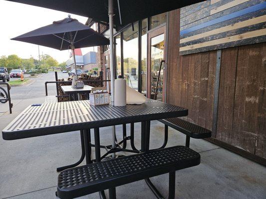 Outdoor dining area.