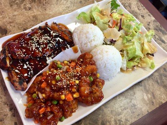 #C010- Chicken Teriyaki & General Tao's Combo