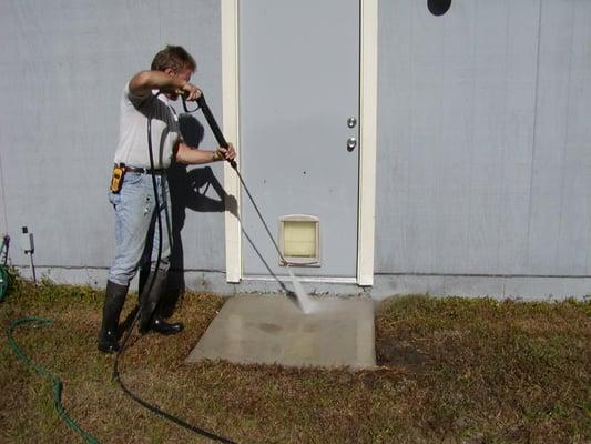 No Job is too small!! Patio washing to remove stains, fungus, algae etc.