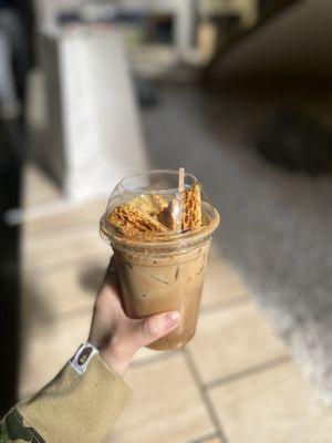 iced honeycomb toffee latte