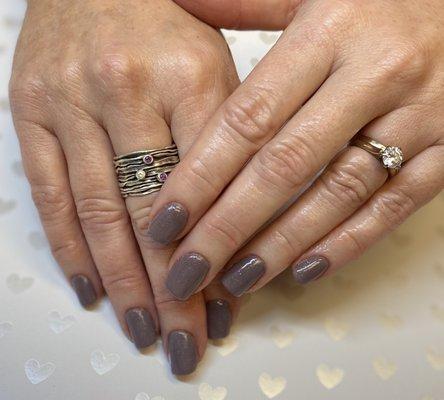 Powder Dip Mani with Glitter top coat