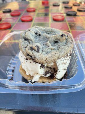 Cookies and cream cookie with fluffernutter ice cream.