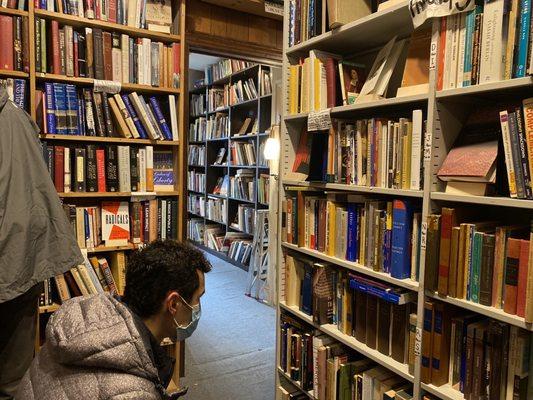 One area of the many amazing books in the bookstore.