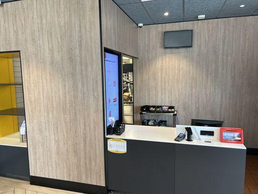 New remodel removes the customer interaction and makes for a very sterilized experience.