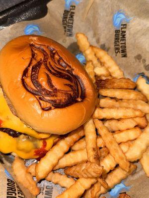 Classic Cheese Burger and Fries