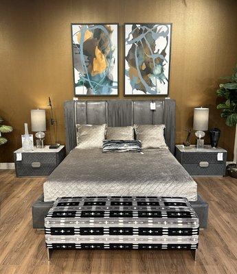 Beautiful bedroom set at Mercato Interiors. Flash sales on bedroom sets all throughout March 2023!