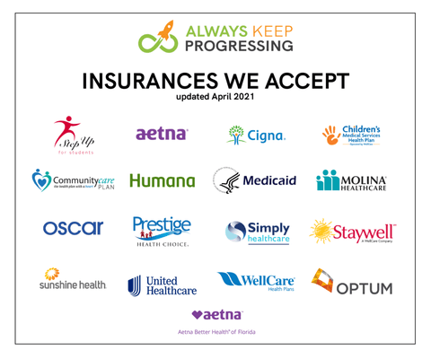 List of Insurances we accept. Updated on April 2021