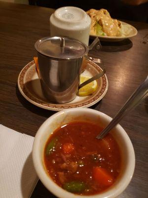 Soup , hot tea