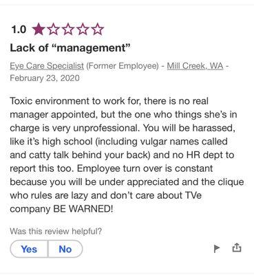 This is from other former employee(s) that was also bullied and harassed