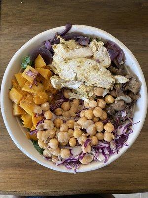 bed stuy grain bowl (vegan) with chicken added  -  ig: @picofmyfood