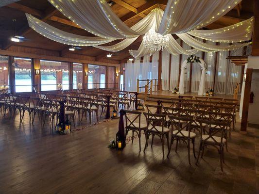 Indoor wedding ceremony space at Worthington.