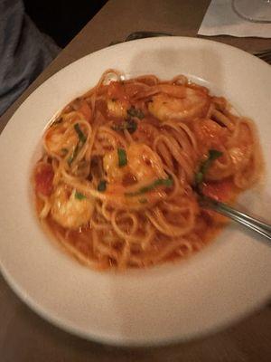 Shrimp sauce with linguine