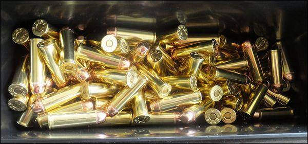 You get a "can" of .44 FMJ reloads for the price of $134.00 + tax.  You can't beat this!  Great ammo for plinking or target practice.