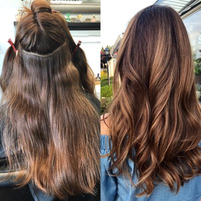 See before and after result of Balayage color. ( by KaYa)