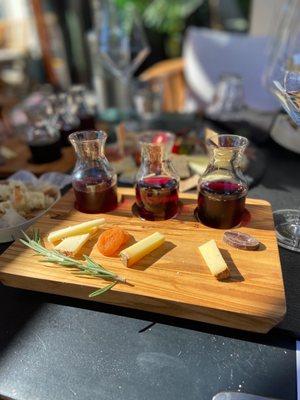 Three red wine and cheese pairing